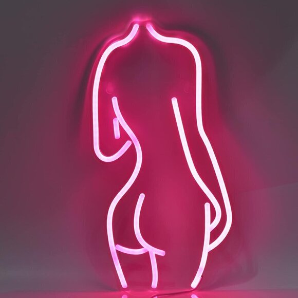 Lady Back Neon Signs LED Night Lights USB Connected Decorative Man Cave Room - Picture 7 of 7